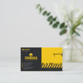 Carte de visite entreprise de construction jaune n (Debout devant)