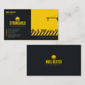 Carte de visite entreprise de construction jaune n (Devant / Derrière)
