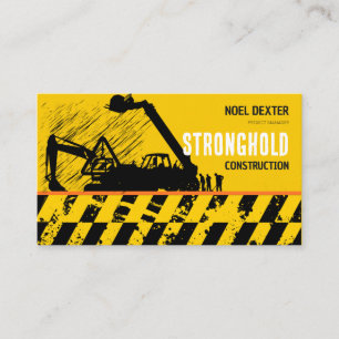 Carte de visite entreprise de construction jaune n