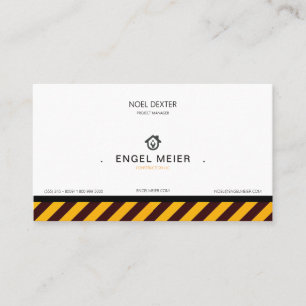 Carte de visite entreprise de construction jaune n