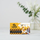 Carte de visite entreprise de construction jaune n (Debout devant)