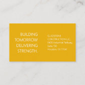 Carte de visite entreprise de construction jaune n (Dos)