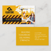 Carte de visite entreprise de construction jaune n (Devant / Derrière)