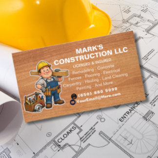 Carte De Visite Entreprise de Construction Professionnelle Dessin