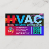 Carte De Visite Entreprise de CVC Logo Code QR | Climatisation Pro (Devant)