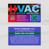 Carte De Visite Entreprise de CVC Logo Code QR | Climatisation Pro