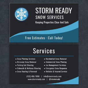 Carte De Visite Entreprise de déneigement professionnelle