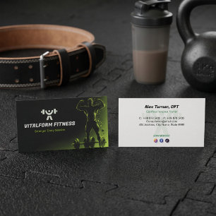 Carte De Visite Entreprise de formateur en fitness   Muscle noir