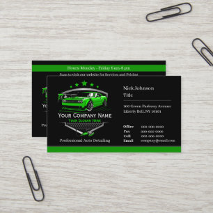 Carte De Visite Entreprise de lavage de voiture de detailing autom
