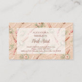 Carte De Visite Entreprise de manucure florale de luxe (Dos)