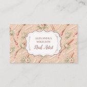Carte De Visite Entreprise de manucure florale de luxe (Devant)