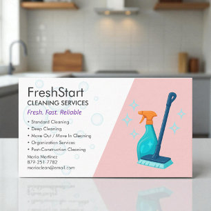 Carte De Visite Entreprise de Ménage Élégant