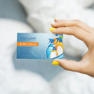 Carte De Visite Entreprise de nettoyage  Professionnel  Code QR