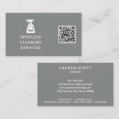 Carte De Visite Entreprise de nettoyage QR Code Spray bouteille Gr (Devant / Derrière)
