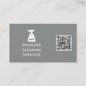 Carte De Visite Entreprise de nettoyage QR Code Spray bouteille Gr (Devant)