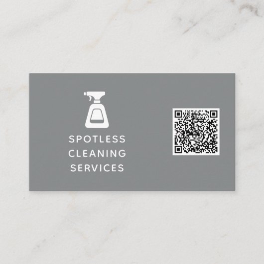 Carte De Visite Entreprise de nettoyage QR Code Spray bouteille Gr (Devant)