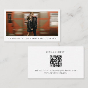 Carte De Visite Entreprise de photographie moderne Grande photo QR