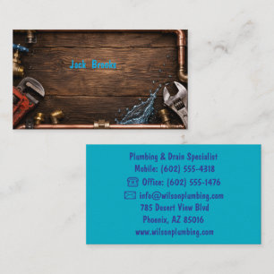Carte De Visite Entreprise de plomberie en bois rustique pour les