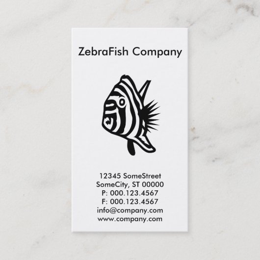 Carte De Visite entreprise de poisson-zèbre (Devant)