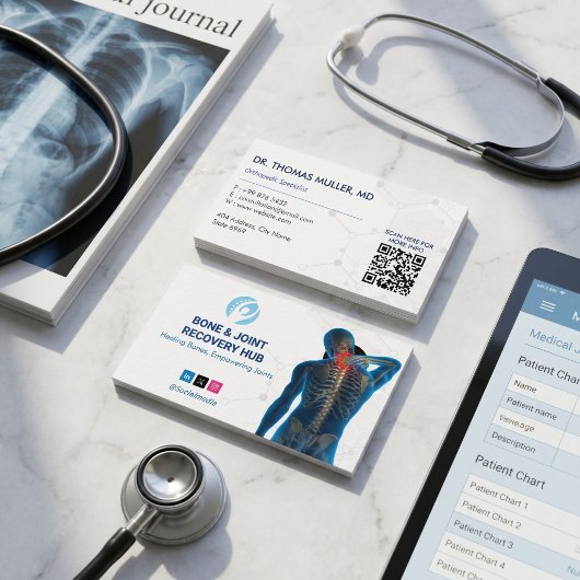 Carte De Visite Entreprise de réadaptation orthopédique | Code-bar