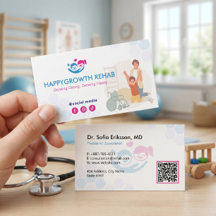 Carte De Visite Entreprise de réadaptation pédiatrique Blue Medi
