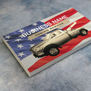 Carte De Visite Entreprise de remorquage Gold Tow Truck Patriotiqu