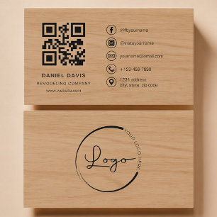 Carte De Visite Entreprise de rénovation QR Code professionnel en