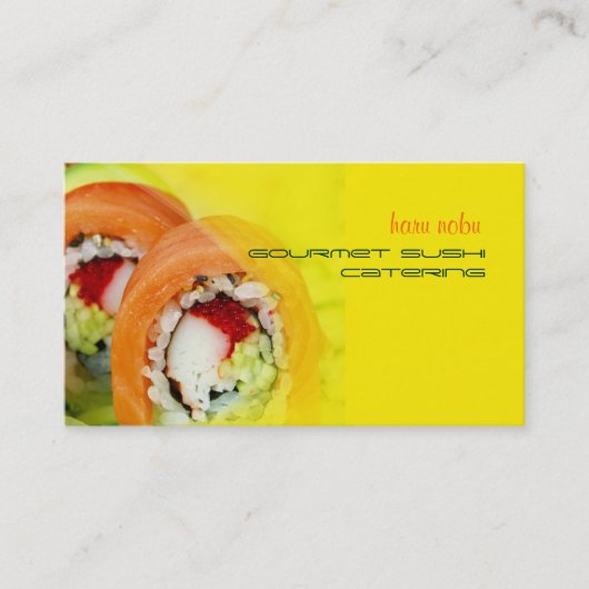 Carte De Visite Entreprise de restauration de Sushi gourmet Nobu (Devant)