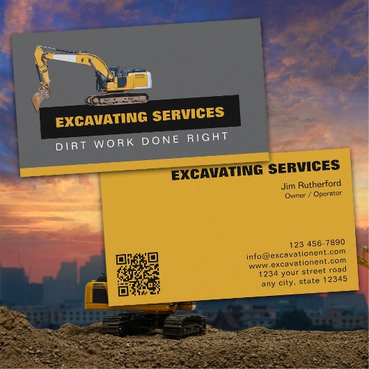 Carte De Visite Entreprise de services d'excavation