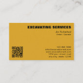 Carte De Visite Entreprise de services d'excavation (Dos)