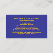 Carte de visite « Entreprise de services électriqu (Dos)