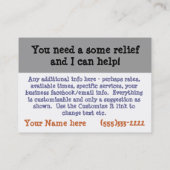 Carte De Visite Entreprise de services faisante le ménage (Dos)