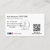 Carte De Visite Entreprise de Studio de Yoga | Code-barres Gris Mo (Devant)