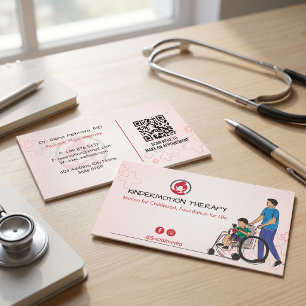 Carte De Visite Entreprise de thérapie pédiatrique Rouge clair