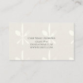 Carte De Visite Entreprise de traiteur Chef professionnel (Dos)