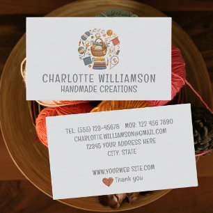 Carte De Visite Entreprise de tricot et de crochet personnalisée