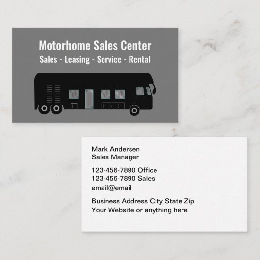 Carte De Visite Entreprise de vente et de service de camping-cars (Devant / Derrière)