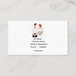 Carte De Visite Entreprise de vidéaste de mariage à l'aquarelle él