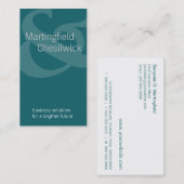 Carte De Visite Entreprise double nom Aqua Tilted Ampersand (Devant / Derrière)