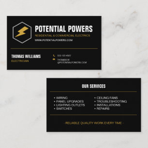 Carte De Visite Entreprise Électrique Professionnelle Électricien