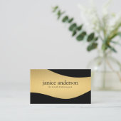 Carte De Visite Entreprise élégante / Noir Or (Debout devant)