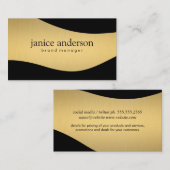 Carte De Visite Entreprise élégante / Noir Or (Devant / Derrière)