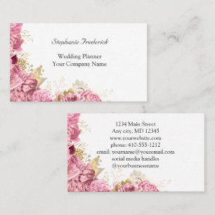 Carte de visite Entreprise Fleurs Roses Roses Rose