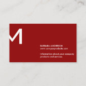 Carte De Visite Entreprise | Fractionnement du monogramme (rouge p (Dos)