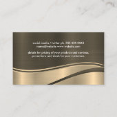 Carte De Visite Entreprise / Gold Metallic Wave Arrière - plan (Dos)