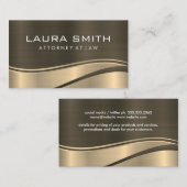 Carte De Visite Entreprise / Gold Metallic Wave Arrière - plan (Devant / Derrière)