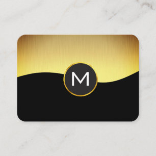 Carte De Visite Entreprise Gold Noir avec Monogramme