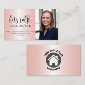 Carte De Visite Entreprise immobilière en métal rose (Devant / Derrière)