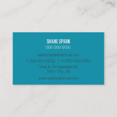 Carte De Visite ENTREPRISE MINIMALE moderne bloc gris turquoise bl (Dos)