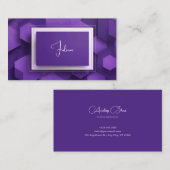 Carte De Visite Entreprise moderne 3D géométrique violet (Devant / Derrière)